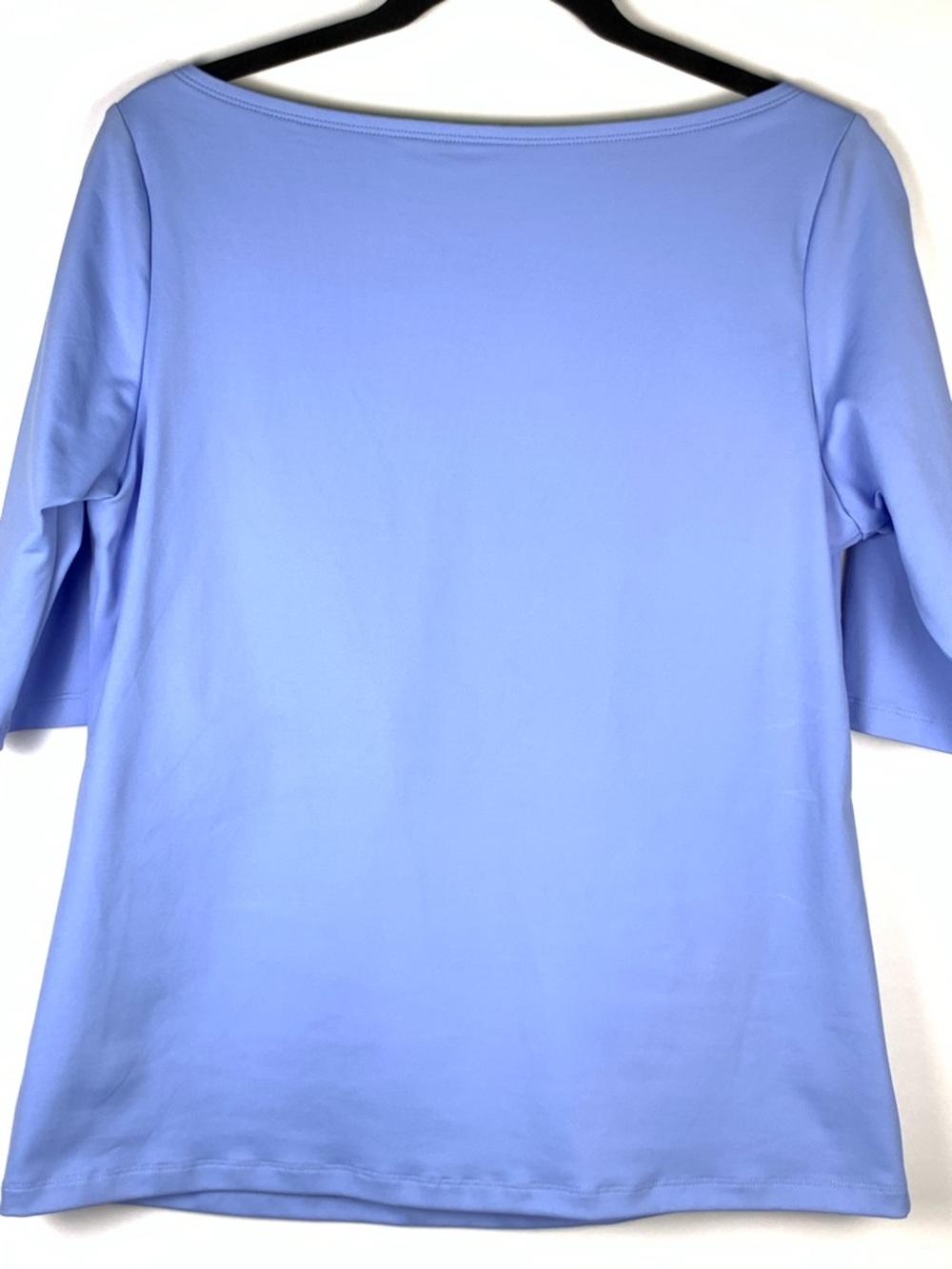 Gretchen Scott NWT Womens Medium Blue V Neck Stretch Top 3/4 Sleeve Golf - Picture 13 of 15